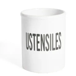 Pot à ustensiles dolomite blanc Ø10xH13,2cm^Gifi Clearance