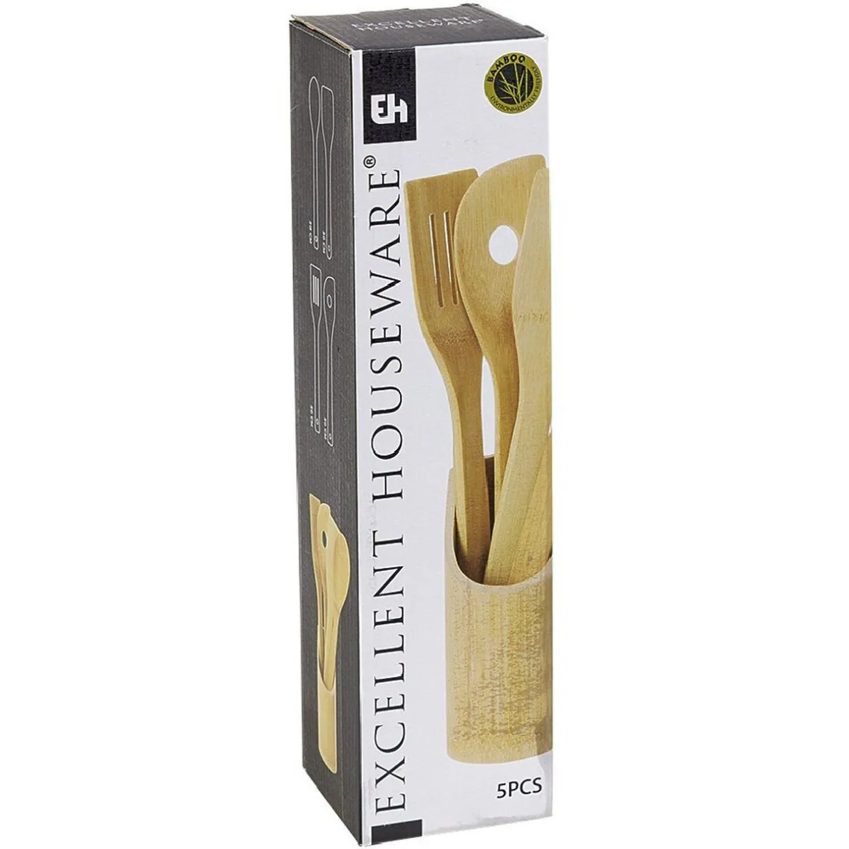 Pot avec ustensiles en bambou^Gifi Hot