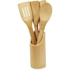 Pot avec ustensiles en bambou^Gifi Hot