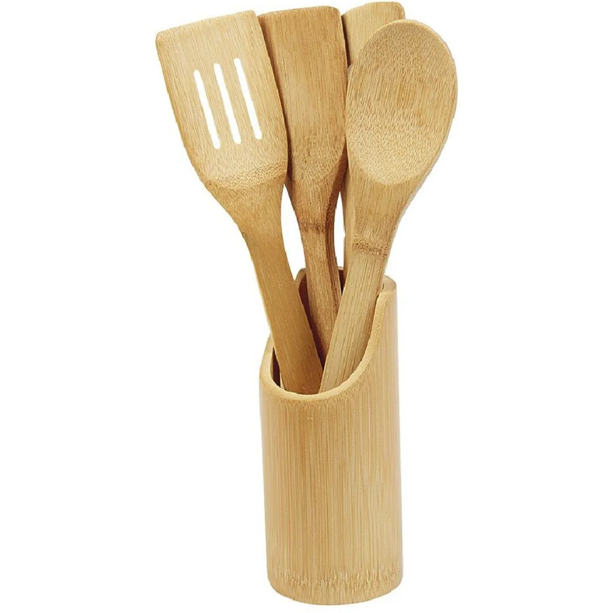 Pot avec ustensiles en bambou^Gifi Hot