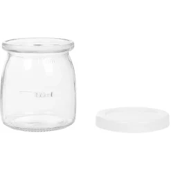 Pot de yaourt en verre blanc transparent x4^Gifi Discount