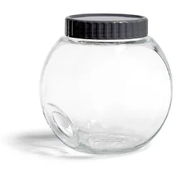 Pot en verre transparent avec couvercle plastique - 17,5x12,5xH.17cm^Gifi Online