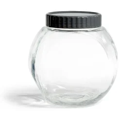 Pot en verre transparent avec couvercle plastique - 17,5x12,5xH.17cm^Gifi Online