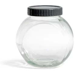 Pot en verre transparent avec couvercle plastique - 16x11,5xH.16cm^Gifi Discount