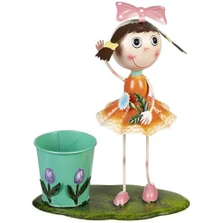 Nettoyage Et Entretien|Gifi Pot métal avec figurine fillette robe