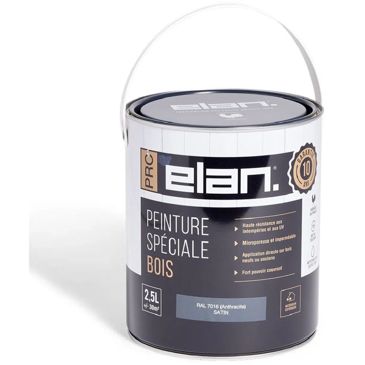 Outlet Gifi Pot peinture Elan bois int/ext gris anthracite 2,5L