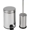Discount Gifi Poubelle 3 L et brosse WC gris chromé