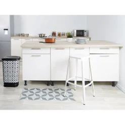 Nettoyage Et Entretien|Gifi Poubelle à pédale design carreau de ciment 40 L