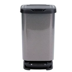 Nettoyage Et Entretien|Gifi Poubelle à pédale Jive aspect carbone noir 40 L