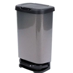 Nettoyage Et Entretien|Gifi Poubelle à pédale Jive aspect carbone noir 40 L