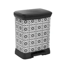 Nettoyage Et Entretien|Gifi Poubelle à pédale motif carreaux de ciment 30 L