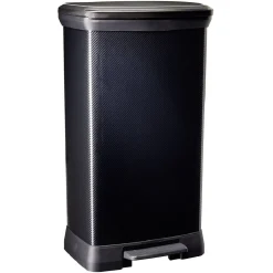 Nettoyage Et Entretien|Gifi Poubelle à pédale plastique noir carbone 50L