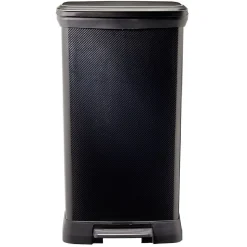 Nettoyage Et Entretien|Gifi Poubelle à pédale plastique noir carbone 50L