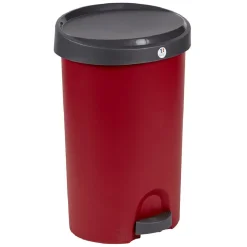 Nettoyage Et Entretien|Gifi Poubelle à pédale rouge et gris 27 L