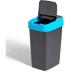 Nettoyage Et Entretien|Gifi Poubelle de tri pour papier 35L plastique bleu et noir