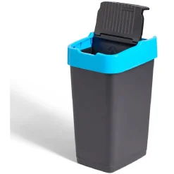 Nettoyage Et Entretien|Gifi Poubelle de tri pour papier 35L plastique bleu et noir