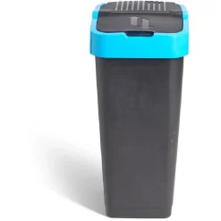 Nettoyage Et Entretien|Gifi Poubelle de tri pour papier 60L plastique bleu et noir