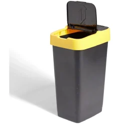 Nettoyage Et Entretien|Gifi Poubelle de tri pour plastique 60L plastique jaune et noir