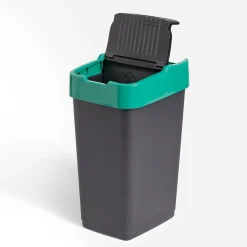 Nettoyage Et Entretien|Gifi Poubelle de tri pour verre 35L plastique vert et noir