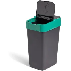 Nettoyage Et Entretien|Gifi Poubelle de tri pour verre 35L plastique vert et noir