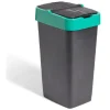 Nettoyage Et Entretien|Gifi Poubelle de tri pour verre 60L plastique vert et noir