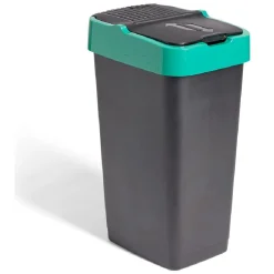 Nettoyage Et Entretien|Gifi Poubelle de tri pour verre 60L plastique vert et noir