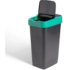 Nettoyage Et Entretien|Gifi Poubelle de tri pour verre 60L plastique vert et noir