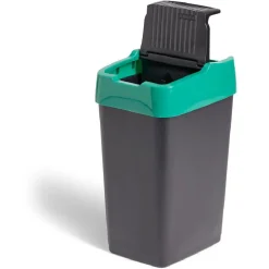Nettoyage Et Entretien|Gifi Poubelle de tri pour verre 18L plastique vert et noir