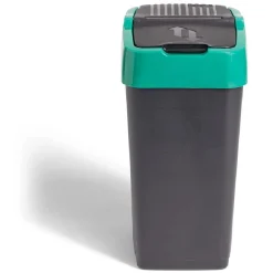 Nettoyage Et Entretien|Gifi Poubelle de tri pour verre 18L plastique vert et noir