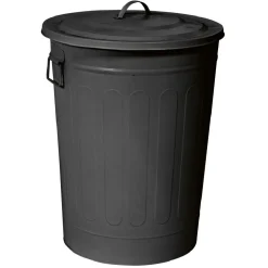 Nettoyage Et Entretien|Gifi Poubelle en métal noir mat 50 L