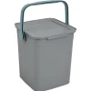 Nettoyage Et Entretien|Gifi Poubelle forme container avec anse gris vert 9 L