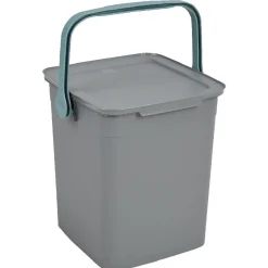 Nettoyage Et Entretien|Gifi Poubelle forme container avec anse gris vert 9 L