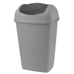 Nettoyage Et Entretien|Gifi Poubelle grise à rabat 50 L