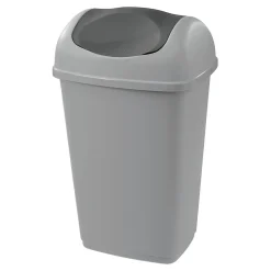 Nettoyage Et Entretien|Gifi Poubelle grise à rabat 15 L