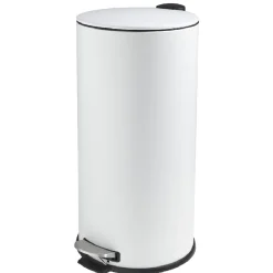Nettoyage Et Entretien|Gifi Poubelle ronde à pédale blanc 27 L