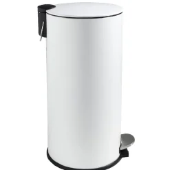 Nettoyage Et Entretien|Gifi Poubelle ronde à pédale blanc 27 L