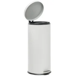 Nettoyage Et Entretien|Gifi Poubelle ronde à pédale métal Blanc 30l