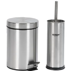 Best Gifi Poubelle salle de bain 3 L et brosse WC gris