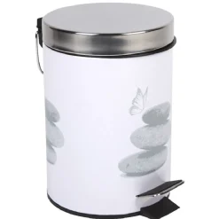 Nettoyage Et Entretien|Gifi Poubelle salle de bain 3 L design galets