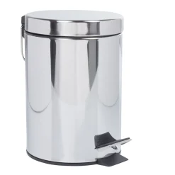Nettoyage Et Entretien|Gifi Poubelle salle de bain 3 L grise chromée