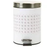 Nettoyage Et Entretien|Gifi Poubelle salle de bain blanche motif fleurs 3 L