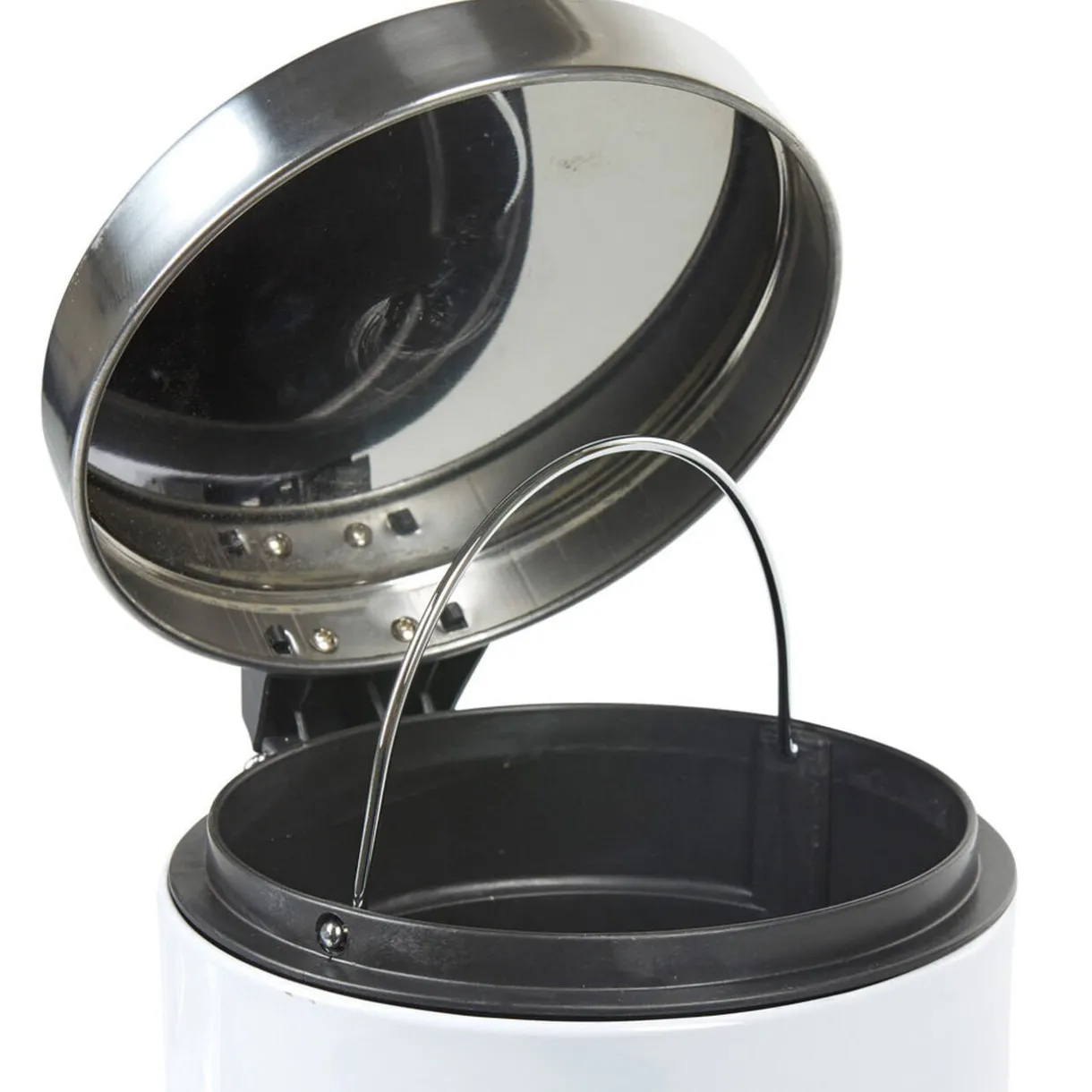 Nettoyage Et Entretien|Gifi Poubelle salle de bain blanche motif fleurs 3 L