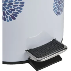 Nettoyage Et Entretien|Gifi Poubelle salle de bain blanche design cyclade bleu