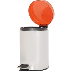 Nettoyage Et Entretien|Gifi Poubelle salle de bain grise et rouge 3 L