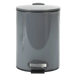 Nettoyage Et Entretien|Gifi Poubelle salle de bain grise foncé 3 L