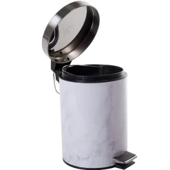 Nettoyage Et Entretien|Gifi Poubelle salle de bain métal imprimé marbre 3L