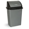 Nettoyage Et Entretien|Gifi Poubelle Swing à rabat 26 L gris et noir