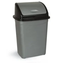 Nettoyage Et Entretien|Gifi Poubelle Swing à rabat 26 L gris et noir