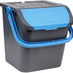 Nettoyage Et Entretien|Gifi Poubelle tri des déchets noir et bleu 28 L