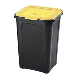 Nettoyage Et Entretien|Gifi Poubelle tri sélectif noir et jaune 45L